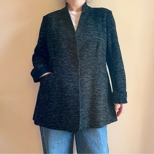 Eileen Fisher -  Tweedy Cotton Knit Blazer Jacket
